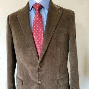 Hickey Freeman Soft Corduroy Blazer Sport Coat DARK BROWN 46